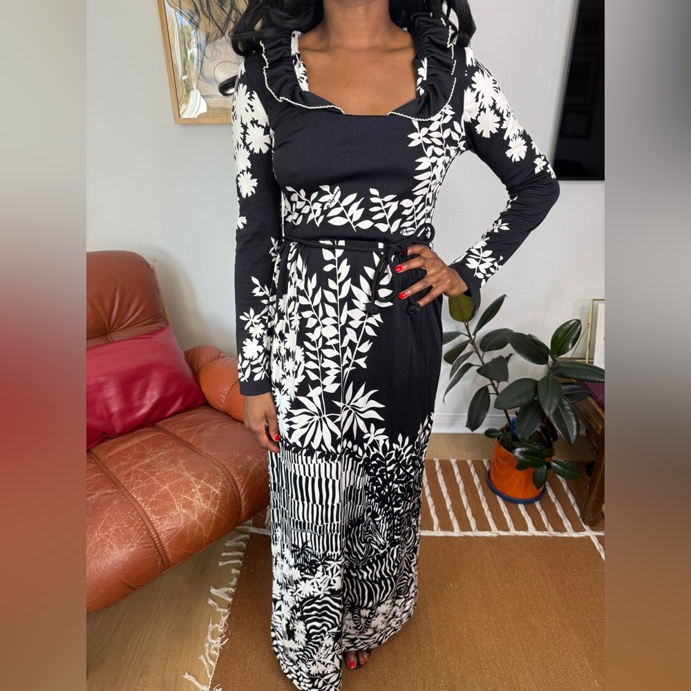 Vintage Paganne B&W Floral Dress